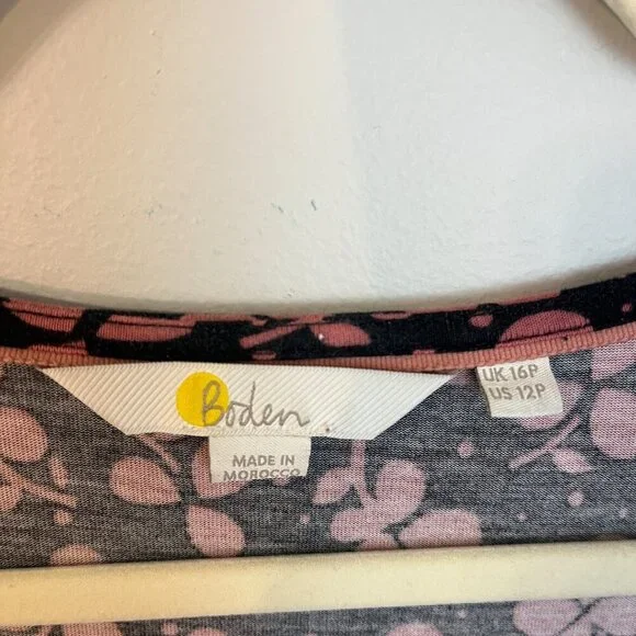 Boden Clover Print Hattie Jersey Dress - Size 12P - Picture 8 of 9